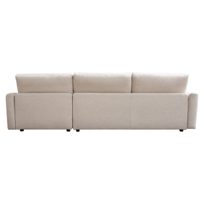 Arcadia 2PC Reversible Chaise Sectional w/ Feather Down Seating in Cream Fabric by Diamond Sofa