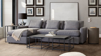 Arcadia 2PC Reversible Chaise Sectional w/ Feather Down Seating in Grey Fabric by Diamond Sofa