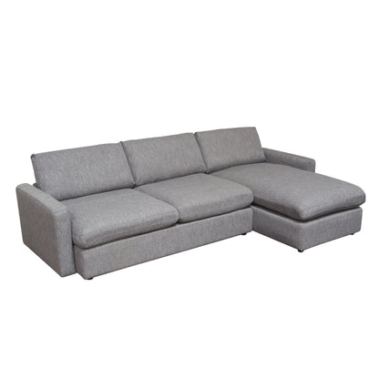 Arcadia 2PC Reversible Chaise Sectional w/ Feather Down Seating in Grey Fabric by Diamond Sofa