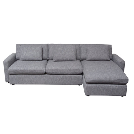 Arcadia 2PC Reversible Chaise Sectional w/ Feather Down Seating in Grey Fabric by Diamond Sofa
