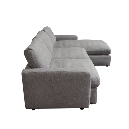 Arcadia 2PC Reversible Chaise Sectional w/ Feather Down Seating in Grey Fabric by Diamond Sofa