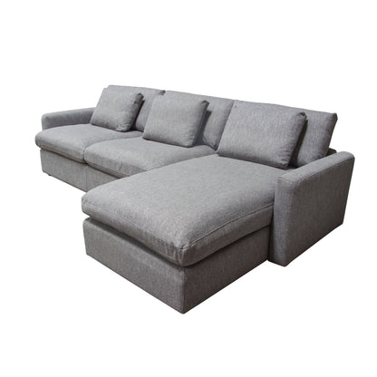 Arcadia 2PC Reversible Chaise Sectional w/ Feather Down Seating in Grey Fabric by Diamond Sofa