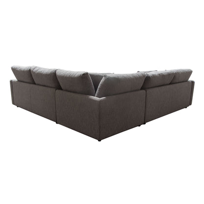 Arcadia 3PC Corner Sectional w/ Feather Down Seating in Grey Fabric by Diamond Sofa
