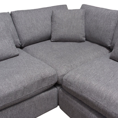 Arcadia 3PC Corner Sectional w/ Feather Down Seating in Grey Fabric by Diamond Sofa