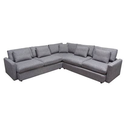 Arcadia 3PC Corner Sectional w/ Feather Down Seating in Grey Fabric by Diamond Sofa