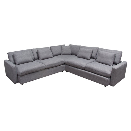 Arcadia 3PC Corner Sectional w/ Feather Down Seating in Grey Fabric by Diamond Sofa