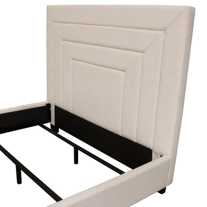 Arden Eastern King Bed w/ 54" Headboard in Cream Fabric by Diamond Sofa
