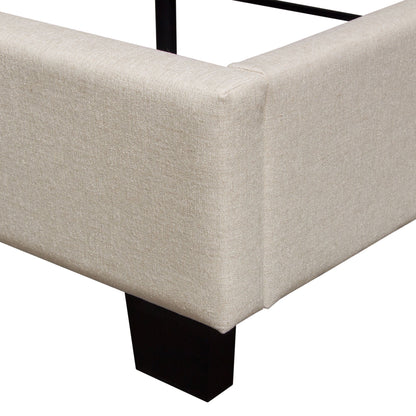 Arden Queen Bed w/ 54" Headboard in Cream Fabric by Diamond Sofa