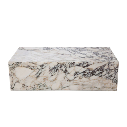 Ark Rectangle Cocktail Table in Genuine Viola Marble by Diamond Sofa