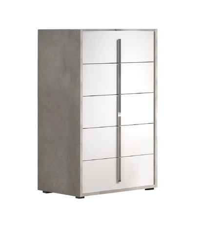 J&M Furniture Ada Premium Chest in Cemento/Bianco Opac