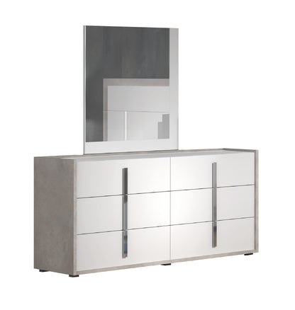 J&M Furniture Ada Premium Mirror in Cemento/Bianco Opac