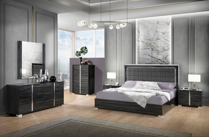 J&M Furniture Alice Glossy Gray Mirror