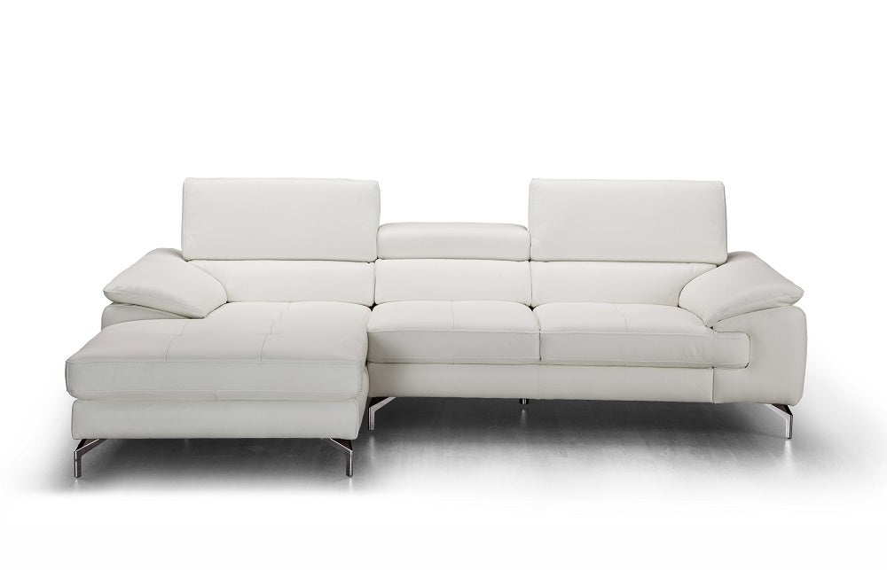 J&M Furniture Alice Premium Leather Sectional In Left Facing Chaise