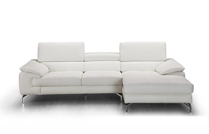 J&M Furniture Alice Premium Leather Sectional In Right Facing Chaise