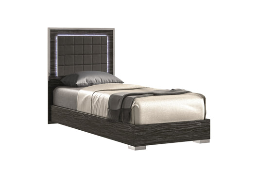 J&M Furniture Alice Glossy Gray Twin Bed