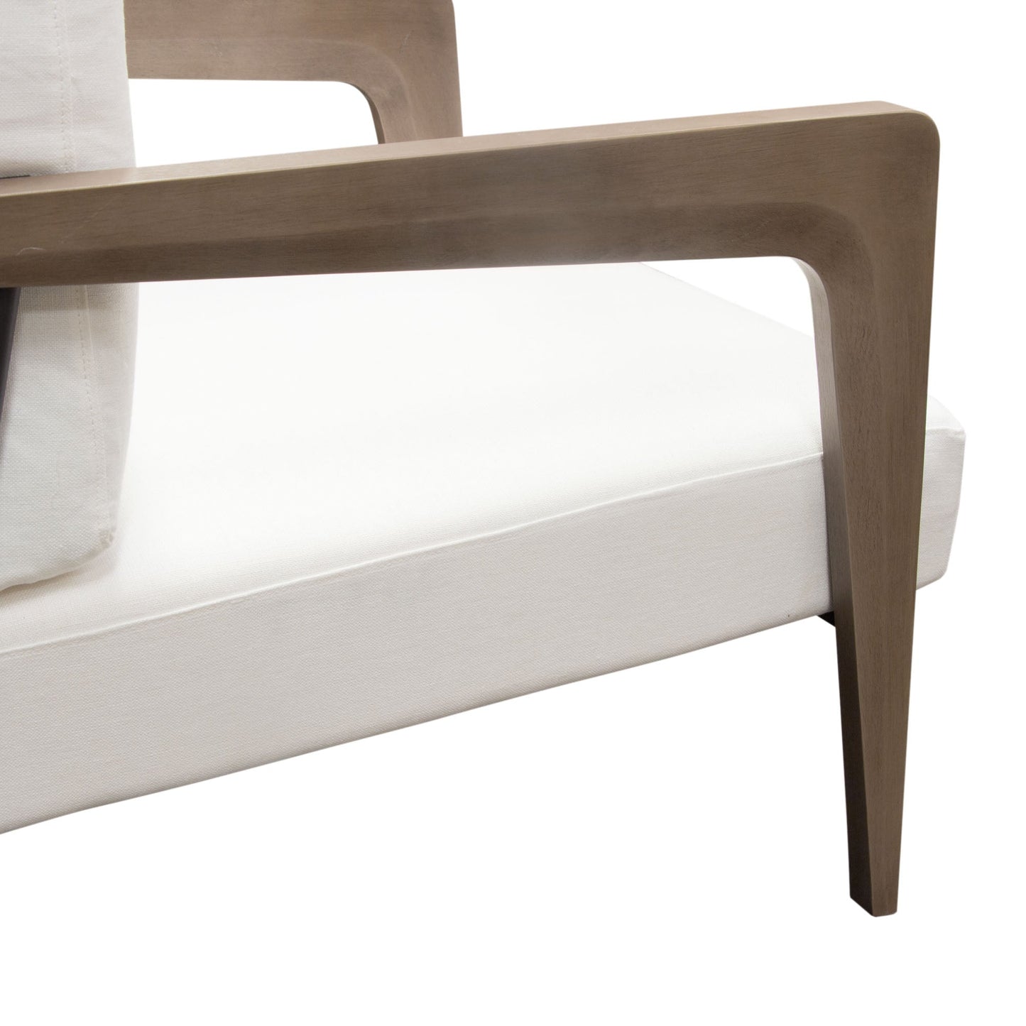Blair Accent Chair in White Fabric with Curved Wood Leg Detail by Diamond Sofa