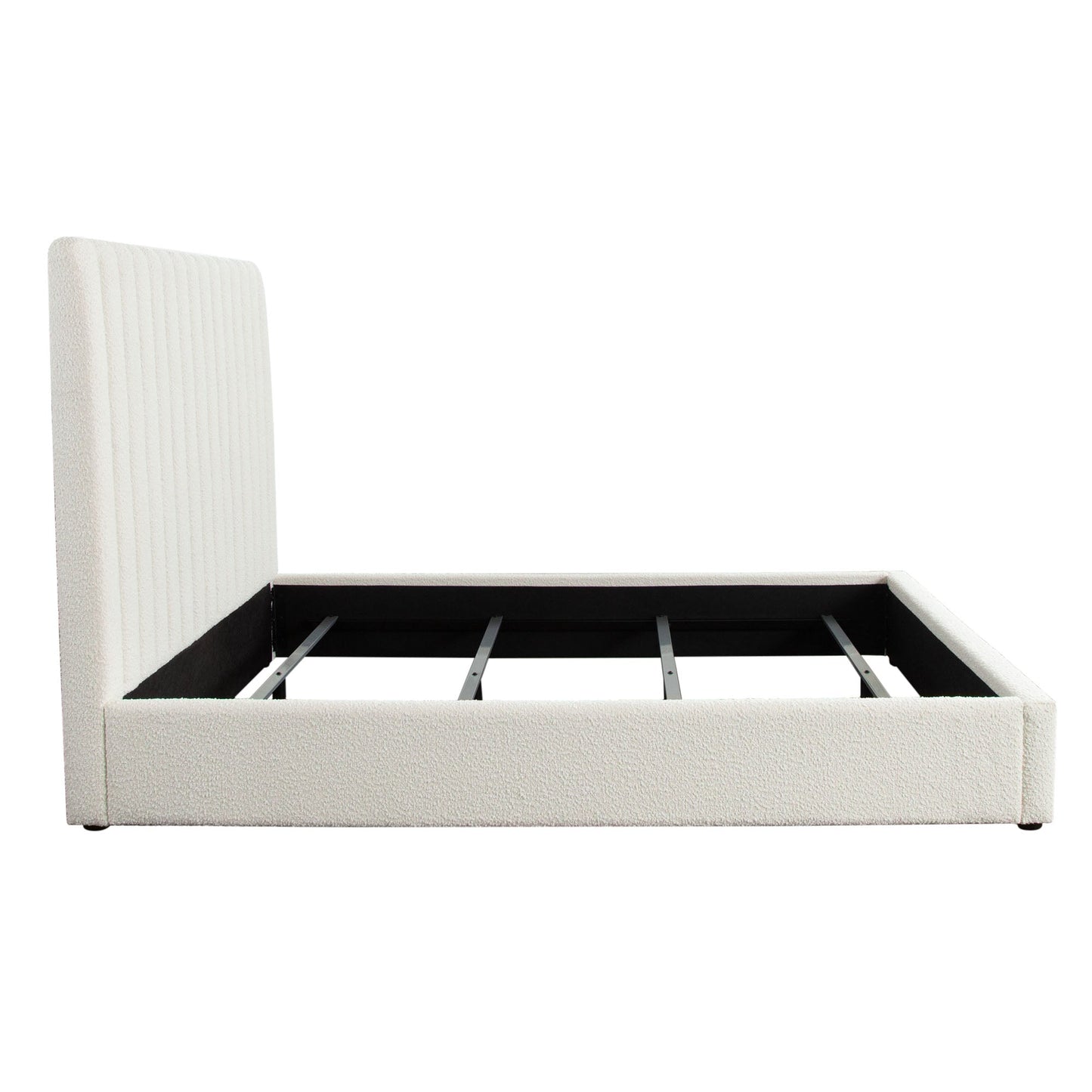 Brooke 54" Queen Bed w/ Vertical Channel Tuft in Ivory Boucle by Diamond Sofa