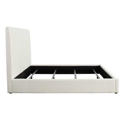 Brooke 54" Queen Bed w/ Vertical Channel Tuft in Ivory Boucle by Diamond Sofa