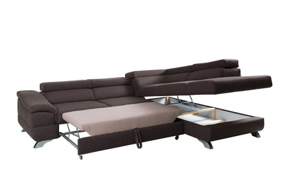 Maxima House Sectional FULL size Sleeper Sofa BEAU with storage