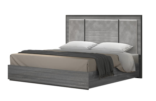 J&M Furniture Blade Premium King Bed in Light Moon Grey