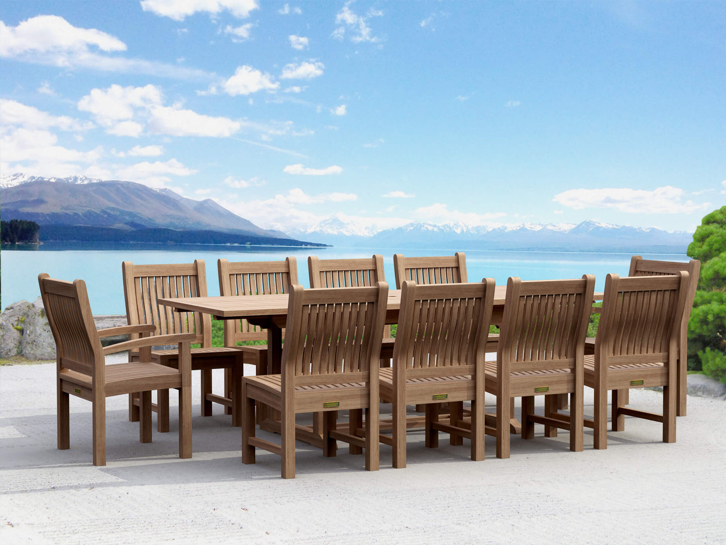 Anderson Teak Bahama Sahara 11-Pieces 8' Rectangular Dining Set