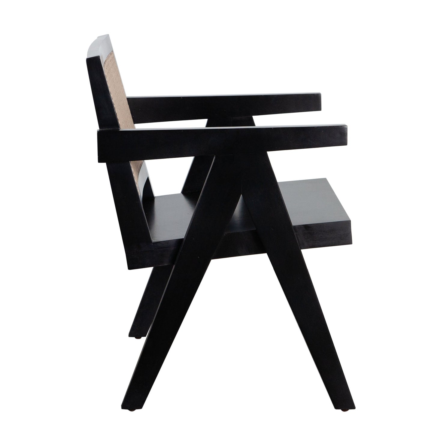 Carter Dining/Accent Chair in Solid Wood Frame in Black Finish w/ Natural Cane Seat Back by Diamond Sofa