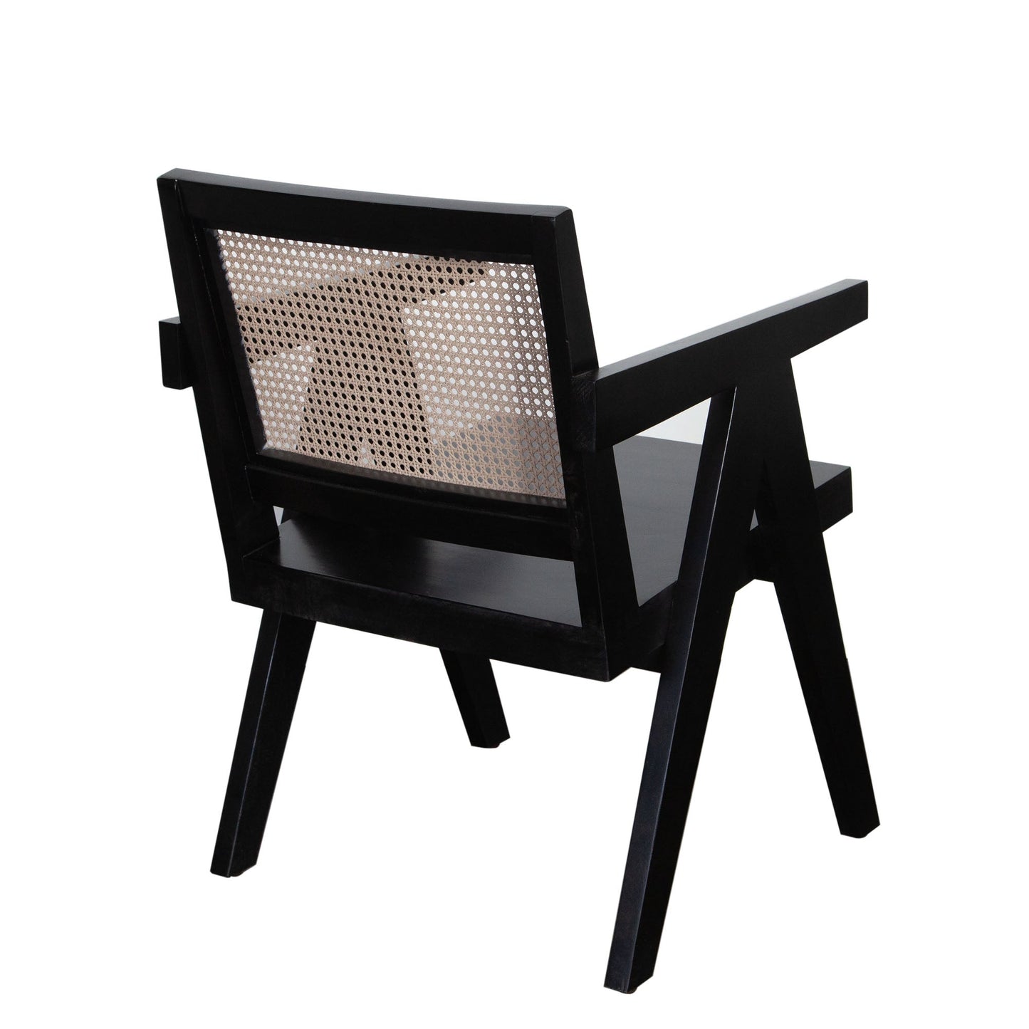 Carter Dining/Accent Chair in Solid Wood Frame in Black Finish w/ Natural Cane Seat Back by Diamond Sofa