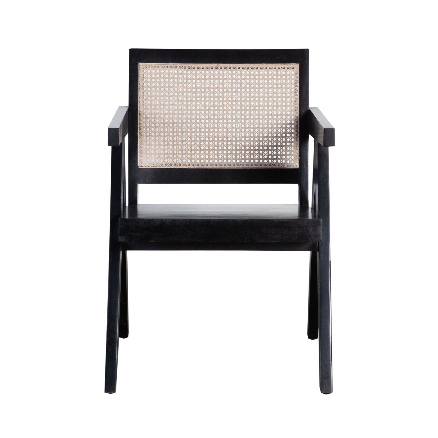 Carter Dining/Accent Chair in Solid Wood Frame in Black Finish w/ Natural Cane Seat Back by Diamond Sofa