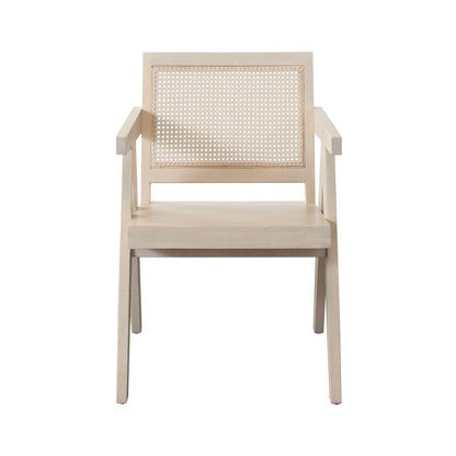 Carter Dining/Accent Chair in Solid Wood Frame in Natural Finish w/ Natural Cane Seat Back by Diamond Sofa