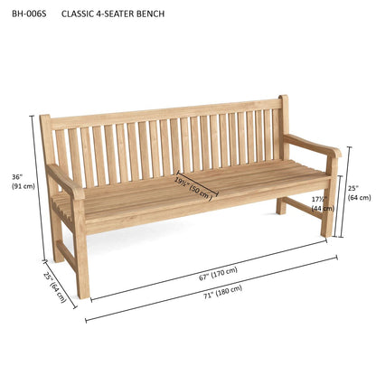 Anderson Teak Classic 4-Seater Bench