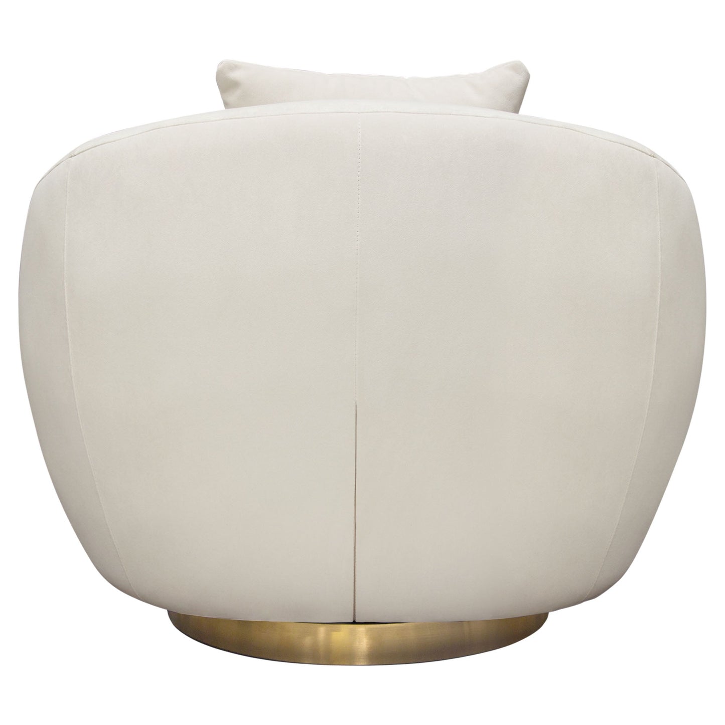 Celine Swivel Accent Chair in Light Cream Velvet w/ Brushed Gold Accent Band by Diamond Sofa