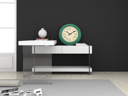 J&M Furniture Cloud Desk White High Gloss