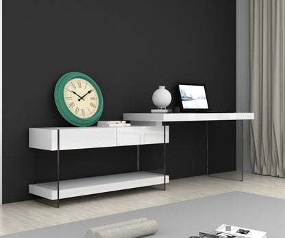 J&M Furniture Cloud Desk White High Gloss