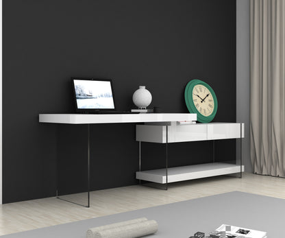 J&M Furniture Cloud Desk White High Gloss