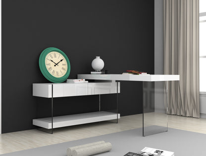 J&M Furniture Cloud Desk White High Gloss