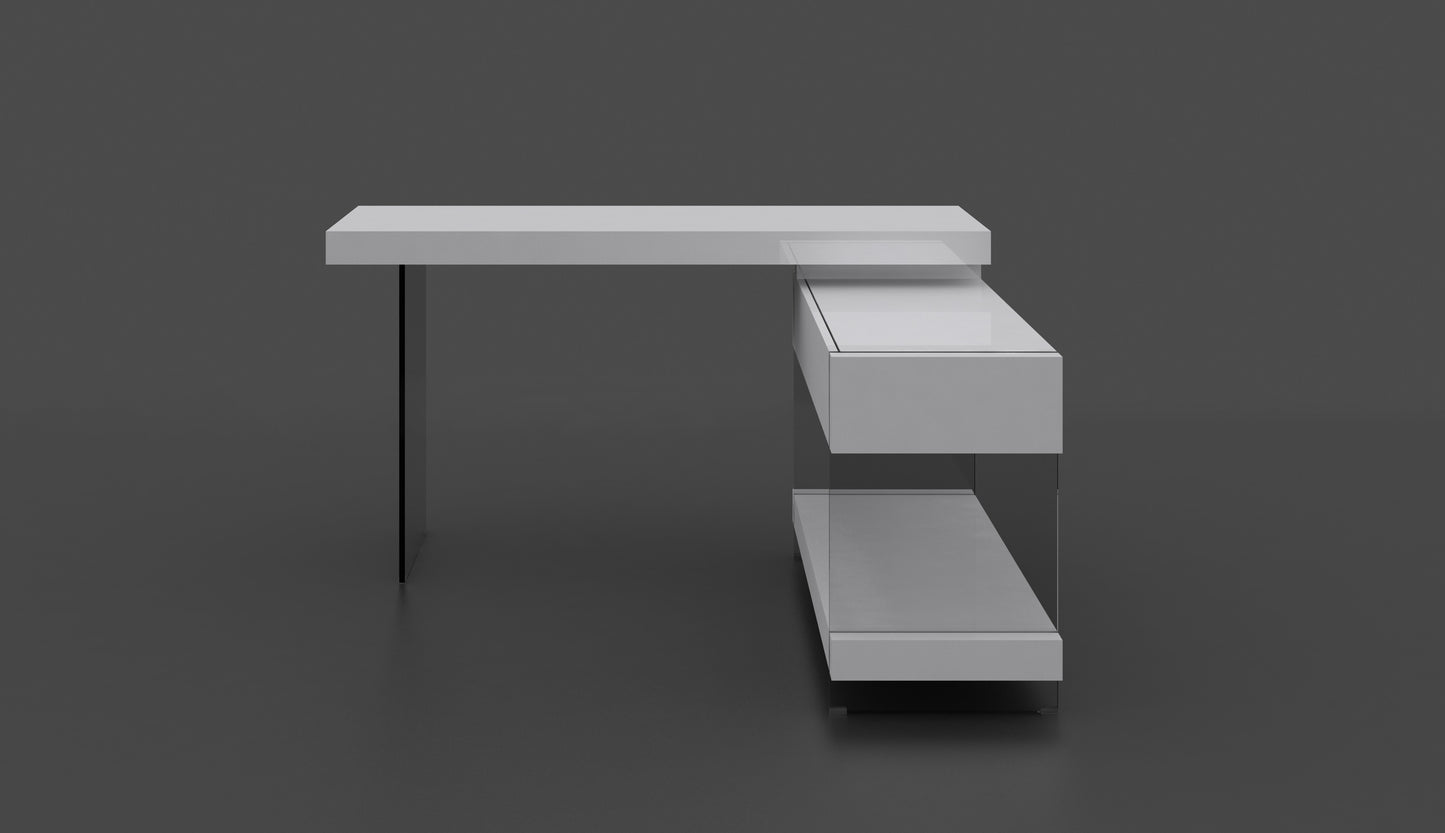 J&M Furniture Cloud Desk White High Gloss