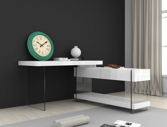 J&M Furniture Cloud Desk White High Gloss