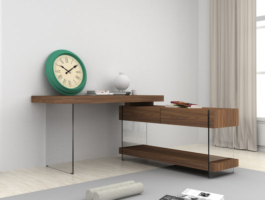 J&M Furniture Elm Desk White High Gloss