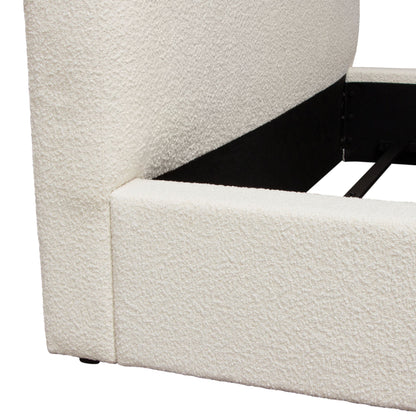Cloud 43" Low Profile Queen Bed in Ivory Boucle Fabric by Diamond Sofa