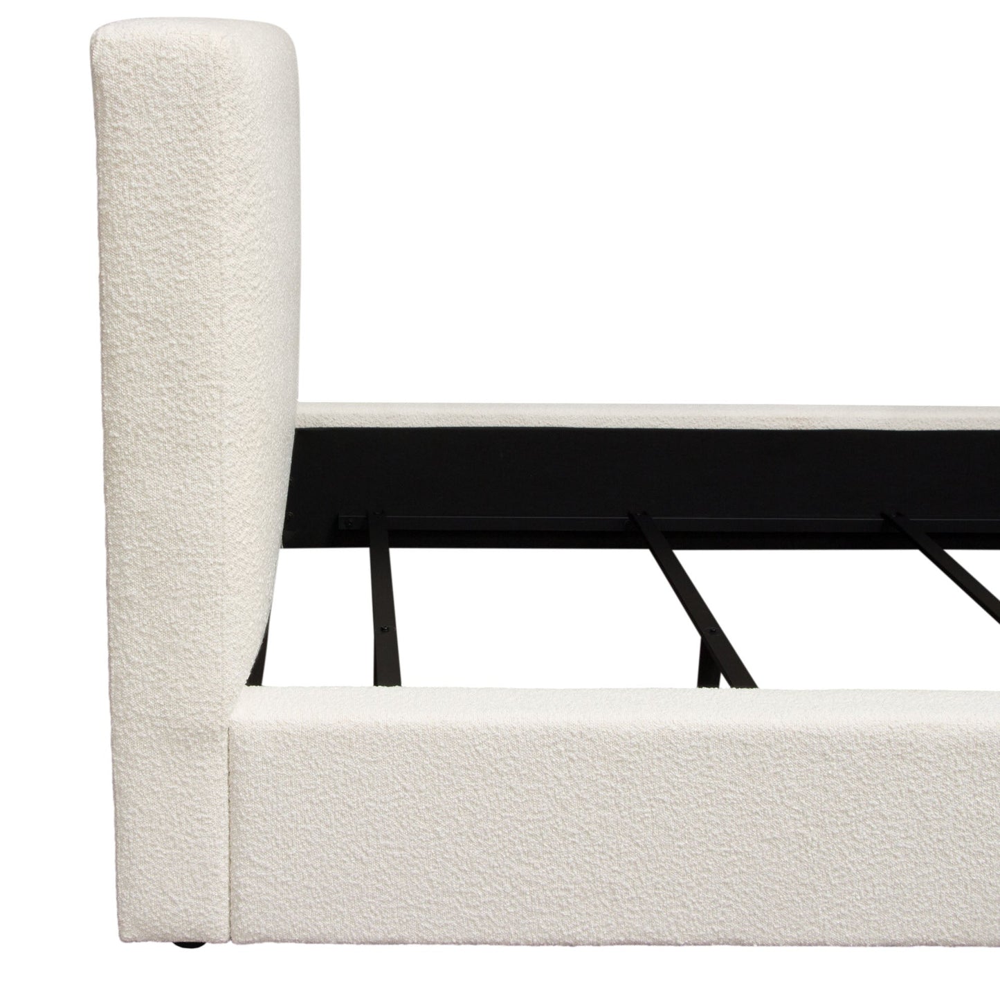Cloud 43" Low Profile Queen Bed in Ivory Boucle Fabric by Diamond Sofa