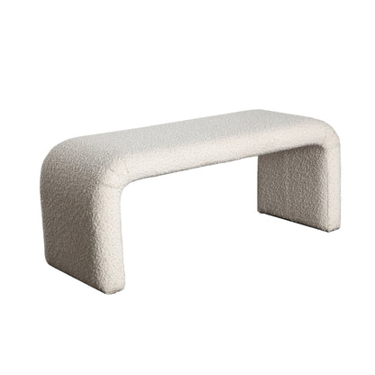 Conrad Accent Bench in Ivory Boucle Fabric by Diamond Sofa