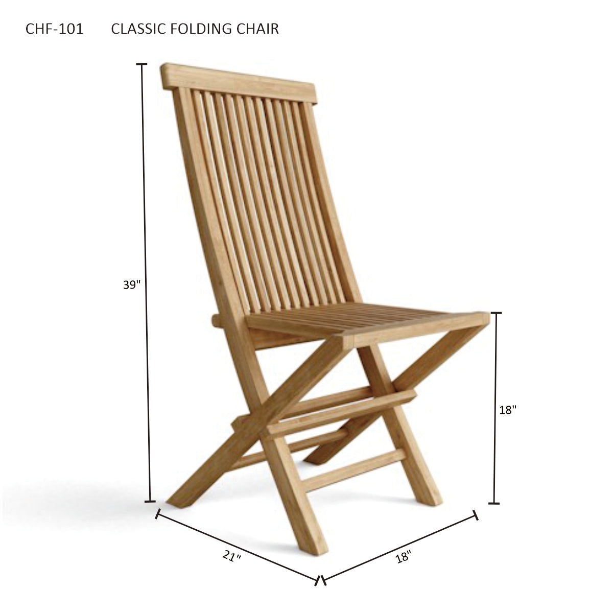 Anderson Teak Classic Folding Chair (sell & price per 2 chairs only)