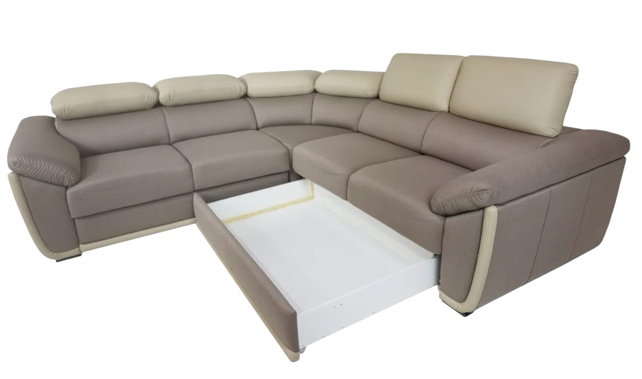 Maxima House Right facing Sleeper Sectional Sofa CADIZ with storage