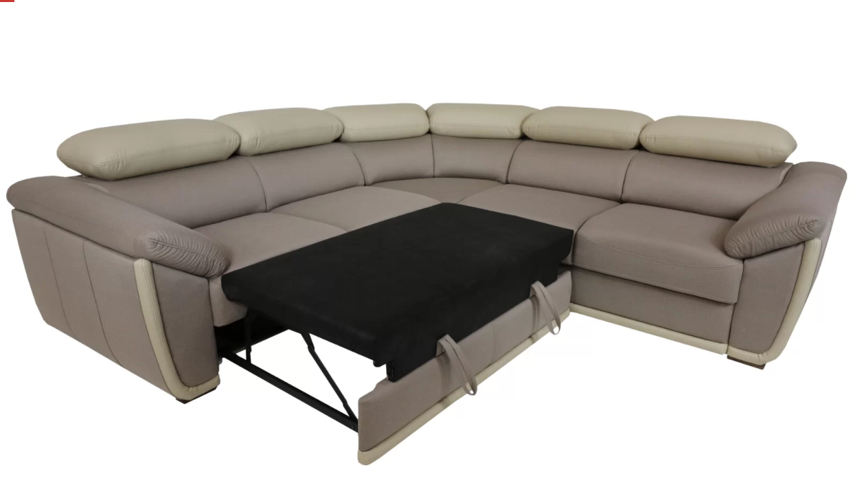 Maxima House Right facing Sleeper Sectional Sofa CADIZ with storage