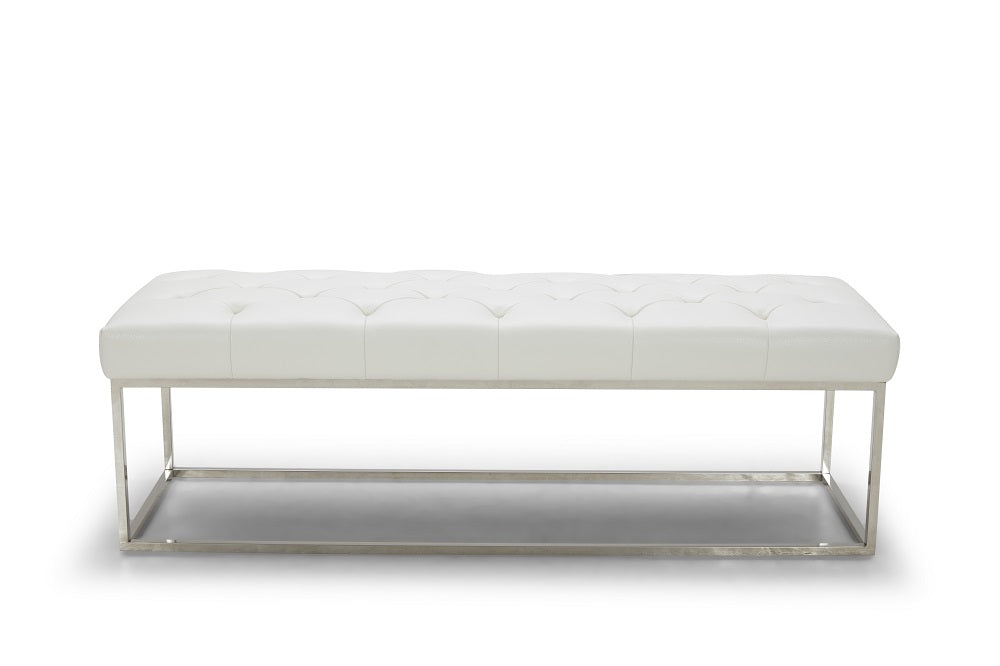 J&M Furniture Chelsea Luyx Bench in White