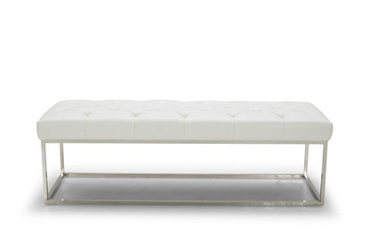 J&M Furniture Chelsea Luyx Bench in White