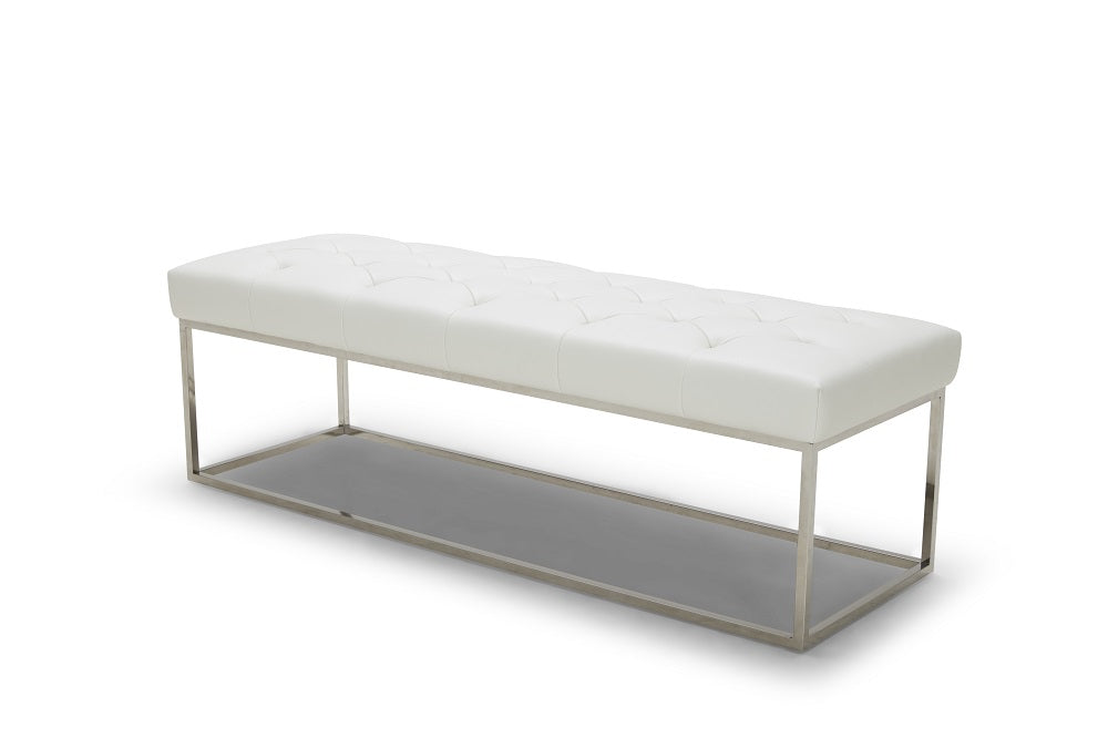 J&M Furniture Chelsea Luyx Bench in White