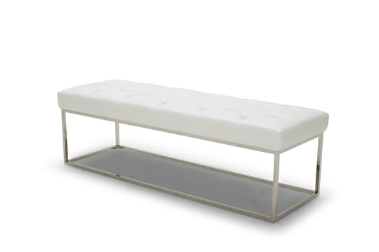 J&M Furniture Chelsea Luyx Bench in White