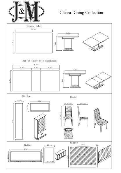 J&M Furniture Chiara Dining Table