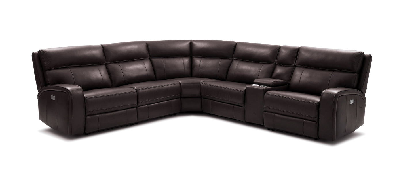 J&M Furniture Cozy Motion Sectional In Chocolate